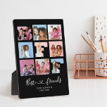 Plaque Photo Best Friends BFF Photo Collage Black Heart Script<br><div class="desc">Caractéristique de design 9 photo collage,  BFF découpé la bordure photo. Slab serif et calligraphie script typographie.</div>