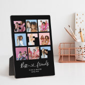 Plaque Photo Best Friends BFF Photo Collage Black Heart Script