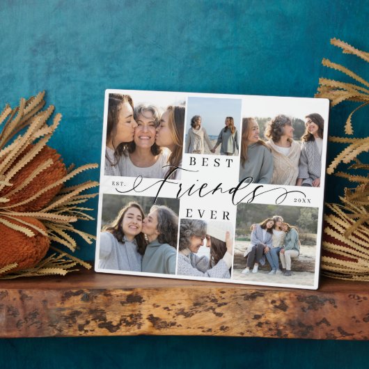 Plaque Photo Best Friends Ever Script Photo Collage Keepsake (Côté)
