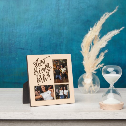 Plaque Photo Best Friends Forever script 3 Photos Crème Brown (Insitu)