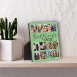 Plaque Photo Best Friends Green Modern Photo Collage<br><div class="desc">Créez votre cadeau unique "Best friend" avec ce modèle de collage de 12 images. Avec des photos carrés,  sur un arrière - plan vert,  parfait pour les images instagram. Customisez de créer votre plaque spéciale.</div>