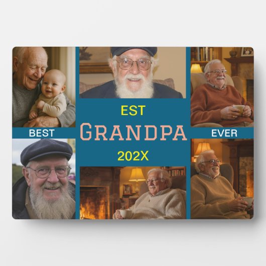 Plaque Photo Best Grandpa Ever Photo Collage (Devant)