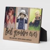 Plaque Photo Best Grandpa Ever Photo Collage Grandfather gift (Côté)