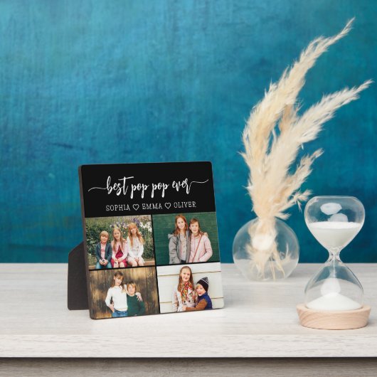 Plaque Photo Best Grandpa Pop Pop Grandchildren Photo Collage P (Insitu)