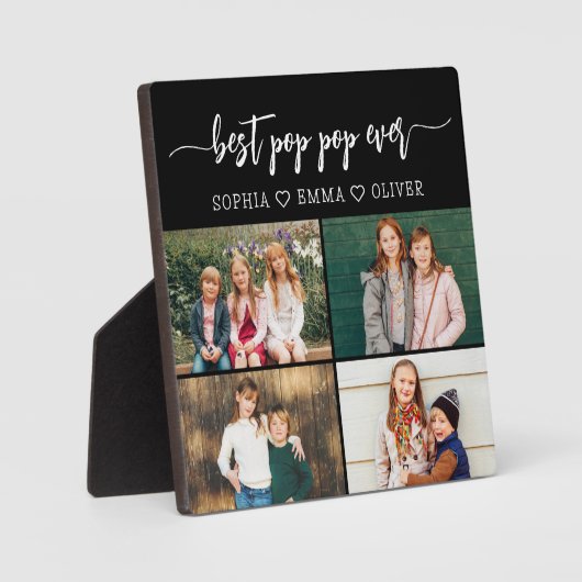 Plaque Photo Best Grandpa Pop Pop Grandchildren Photo Collage P (Recto)