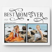 Plaque Photo  Best Mom Ever 2 Photos Heart Mothers Day Gifts (Devant)