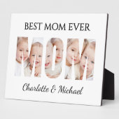 Plaque Photo Best Mom Ever 3 Photos Cutout Letters (Côté)