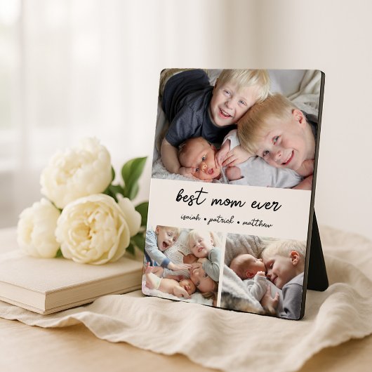 Plaque Photo Best Mom Ever Kids Names