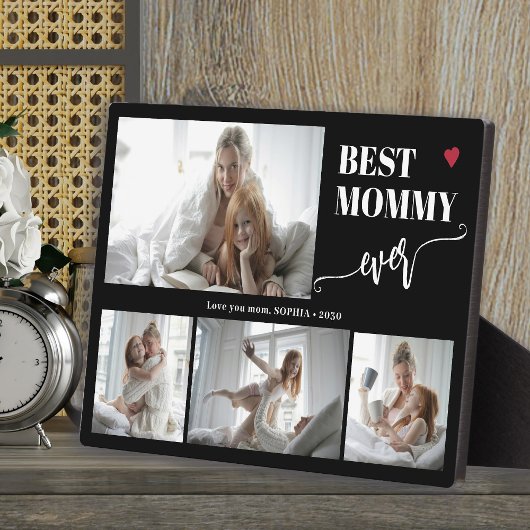 Plaque Photo Best mom ever photo collage black