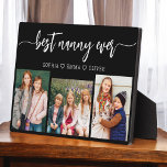 Plaque Photo Best Nanny Ever - Grandchildren Photo Collage<br><div class="desc">Celebrate the "Best Nanny Ever" with this personalized Grandchildren Photo Collage Plaque. This heartfelt gift features a beautifully arranged collage of cherished photos capturing special moments, complemented by a loving message. Crafted from high-quality materials with a sleek finish, it's ideal for displaying at home as a cherished keepsake. Perfect for...</div>