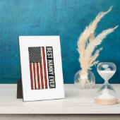Plaque Photo Best Nanny Ever Patriotic Vintage Flag Shirt Desig (Côté)