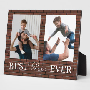 Plaque Photo Best Papa Ever Fête des pères 2 Photo Collage Plaq