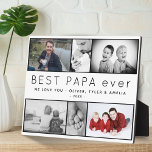 Plaque Photo Best Papa Ever Modern 6 Photo Collage de photos Fê<br><div class="desc">Best Papa Ever Cute Modern 6 Photo Collage Plaque de la Fête des Pères. Plaque de collage photo douce avec votre message personnalisé et les noms des enfants - ajoutez vos 6 photos préférées dans les modèles et personnalisez avec vos noms. Laissez ou changez le surnom papa en pap, papa......</div>