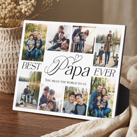 Plaque Photo Best Papa Ever Personalized Photo Collage keepsake