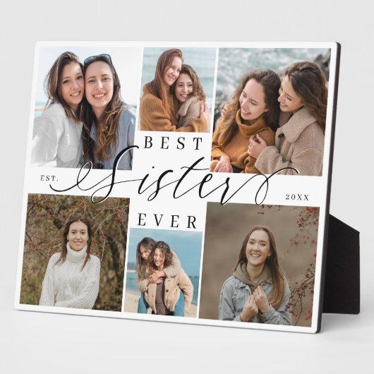 Plaque Photo Best Sister Ever Script Photo Collage Keepsake (Côté)