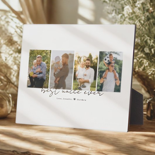 Plaque Photo Best Uncle Ever Modern Script 4 Photos Collage