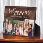 Plaque Photo Best Wood Pop Pop Grand-père Photo Collage<br><div class="desc">Capturez l'amour entre Pop Pop et ses petits-enfants avec notre grand-père grand-père grand-enfants Photo Collage Plaque. Cette plaque personnalisée présente un collage photo plein de charme, qui présente de magnifiques moments de chère partagés entre Papa et ses petits-enfants bien-aimés. Autour des photos est le titre attachant "Poppy", ajoutant une touche...</div>