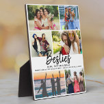 Plaque Photo BESTIES Cadeau pour les meilleurs amis Script Phot<br><div class="desc">6 de vos photos préférées avec un script manuscrit branché lisant BESTIES avec vos noms et une autre ligne de texte personnalisé ci-dessous. Bon cadeau pour les amis !</div>