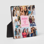 Plaque Photo Besties Cadeau rose pour les amis Collage photo (Recto)
