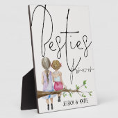 Plaque Photo Besties Forever Amis Noms Filles Script (Côté)