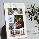 Plaque Photo Besties Forever Photo Collage<br><div class="desc">Les souvenirs font les meilleurs cadeaux, les meilleurs amis adoreront cette plaque de collage photo réfléchie et moderne, pour les galantines jour, anniversaires, noël et toute autre ocassion spéciale. La plaque comporte 9 photos, le texte modèle 'BESTIES, FOREVER', sur un arrière - plan en marbre gris et blanc, personnalisées avec...</div>