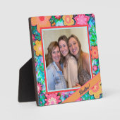 Plaque Photo Besties Joli floral Whimsical Photo Customisée (Recto)