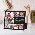 Plaque Photo Besties Script 7 Photo Best Friends Collage Heart<br><div class="desc">Un cadeau spécial, mémorable en plaque photo multiple pour les besties. Le design comprend sept photos de montage grille pour afficher vos propres photos d'amis. "Besties" s'affiche dans une typographie stylisée. Une simple forme cardiaque est affichée sur l'une des photos. Envoyez un cadeau mémorable et spécial à vous-même et à...</div>