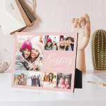 Plaque Photo Besties Script 7 Photo Best Friends Collage Heart<br><div class="desc">Un cadeau spécial, mémorable en plaque photo multiple pour les besties. Le design comprend sept photos de montage grille pour afficher vos propres photos d'amis. "Besties" s'affiche dans une typographie stylisée. Une simple forme cardiaque est affichée sur l'une des photos. Envoyez un cadeau mémorable et spécial à vous-même et à...</div>