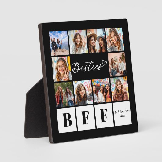Plaque Photo Besties Ten Photo Collage Script moderne BBF (Recto)