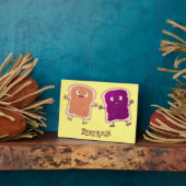 Plaque Photo Beurre d'arachide mignonne et caricature sandwich  (Côté)