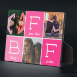 Plaque Photo BFF Best Friends Besties Pink Collage 3 photos<br><div class="desc">Ce joli design comporte 3 photos, le texte "BFF" et l'espace pour votre texte! Cliquez sur le bouton personnaliser pour plus de flexibilité dans la modification/ajout de texte ! Des variantes de cette conception ainsi que des produits de coordination sont disponibles dans notre boutique, zazzle.com/store/doodlelulu. Contactez-nous si vous avez besoin...</div>