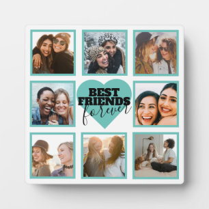 Plaque Photo BFF Insta Photo Collage Coeur Turquoise