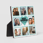 Plaque Photo BFF Insta Photo Collage Coeur Turquoise (Recto)