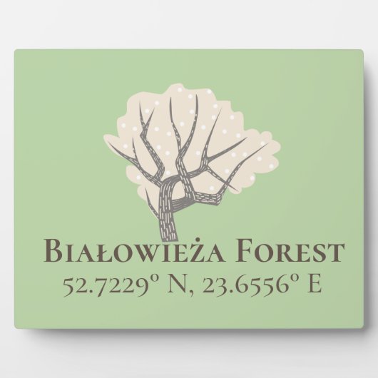 Plaque Photo Białowieża Forêt Latitude & Longitude (Devant)