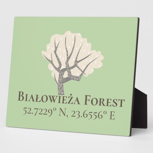 Plaque Photo Białowieża Forêt Latitude & Longitude