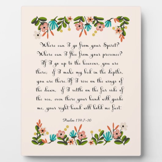 Plaque Photo Bible Verse Art - Psaume 139:7-10 (Devant)