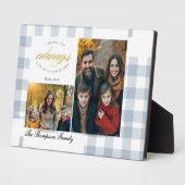 Plaque Photo Bible Verse Blue Family Photo Collage Scripture (Côté)
