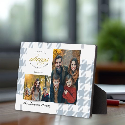 Plaque Photo Bible Verse Blue Family Photo Collage Scripture