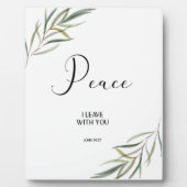 Plaque Photo Bible verset sur Paix John Écriture feuille (Devant)
