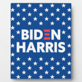 Plaque Photo Biden / Harris White Stars Motif Blue (Devant)