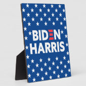Plaque Photo Biden / Harris White Stars Motif Blue (Côté)