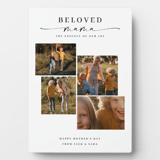 Plaque Photo Bien-aimée Maman Joyeuse Fête des Mères Collage ph (Devant)