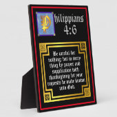 Plaque Photo Bienheureuse grâce Philippiens 4:6 Verse de la Bib (Côté)
