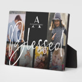 Plaque Photo Bienheureux Monogramme Script Nom de famille Photo (Côté)