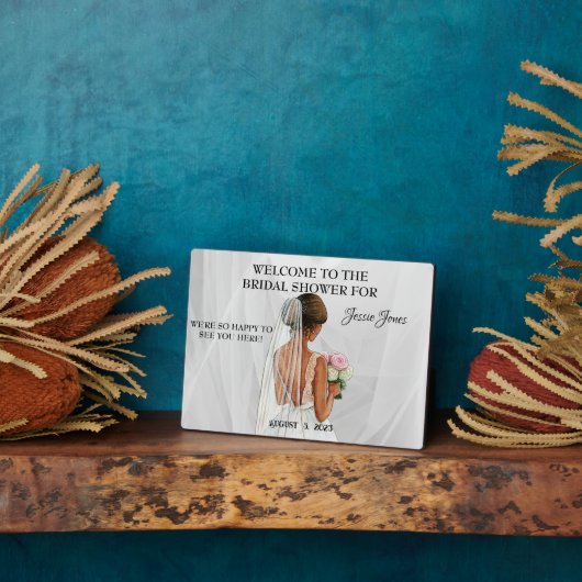 Plaque Photo Bienvenue à la fête de mariage avec texte et image (Côté)