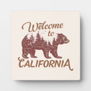 Plaque Photo Bienvenue à l'ours de Californie