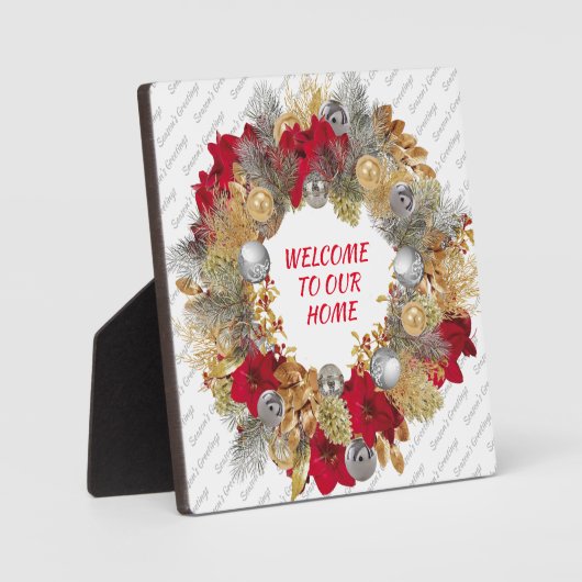 Plaque Photo BIENVENUE À NOTRE MAISON | Noël (Recto)