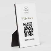 Plaque Photo Bienvenue Code QR personnalisé Logo Entreprise mod (Côté)