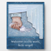 Plaque Photo Bienvenue dans ce monde, petit garçon ange (Devant)