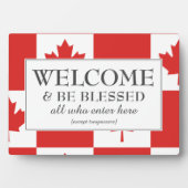 Plaque Photo BIENVENUE Drapeau DU CANADA (Devant)